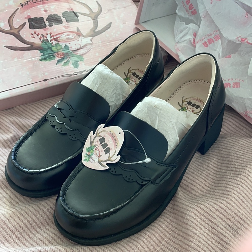 Lolita Loafers Black Oxfords Japan